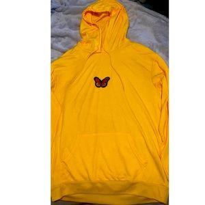Yellow Butterfly Patch Hoodie